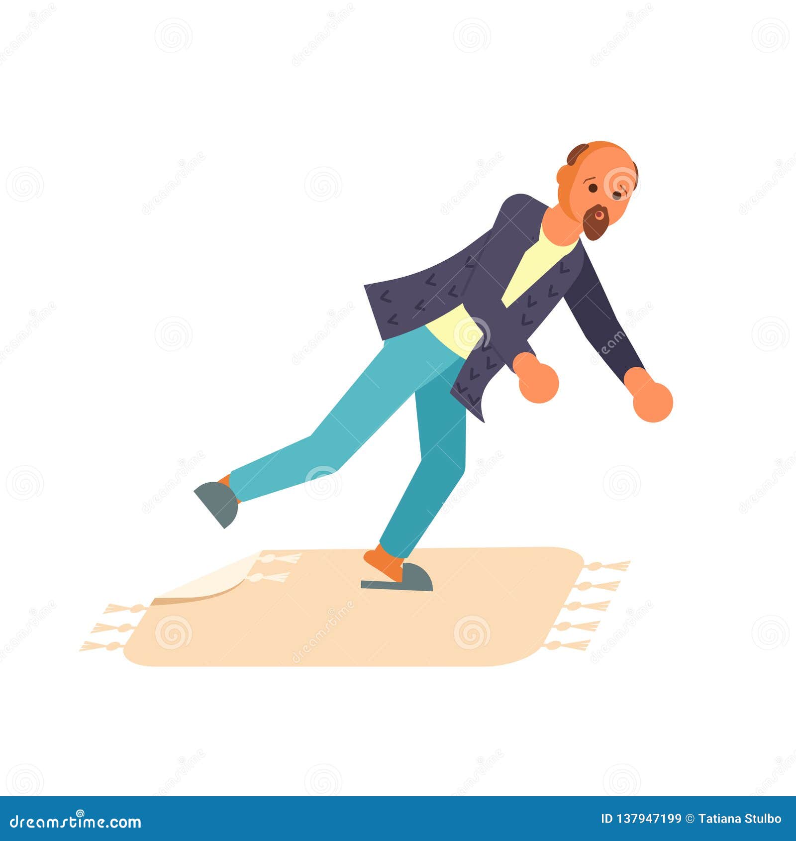 concept of the man tripped